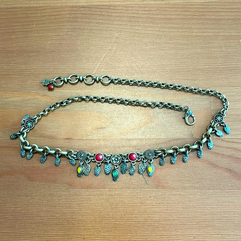 Lucky Brand adjustable bronze tone necklace with mini dangles.